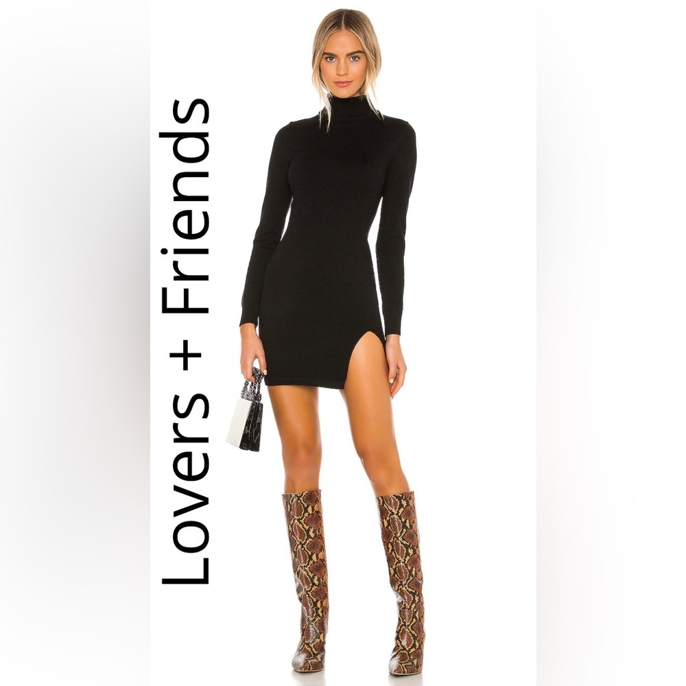 Lovers + Friends Black Long Sleeve Dress